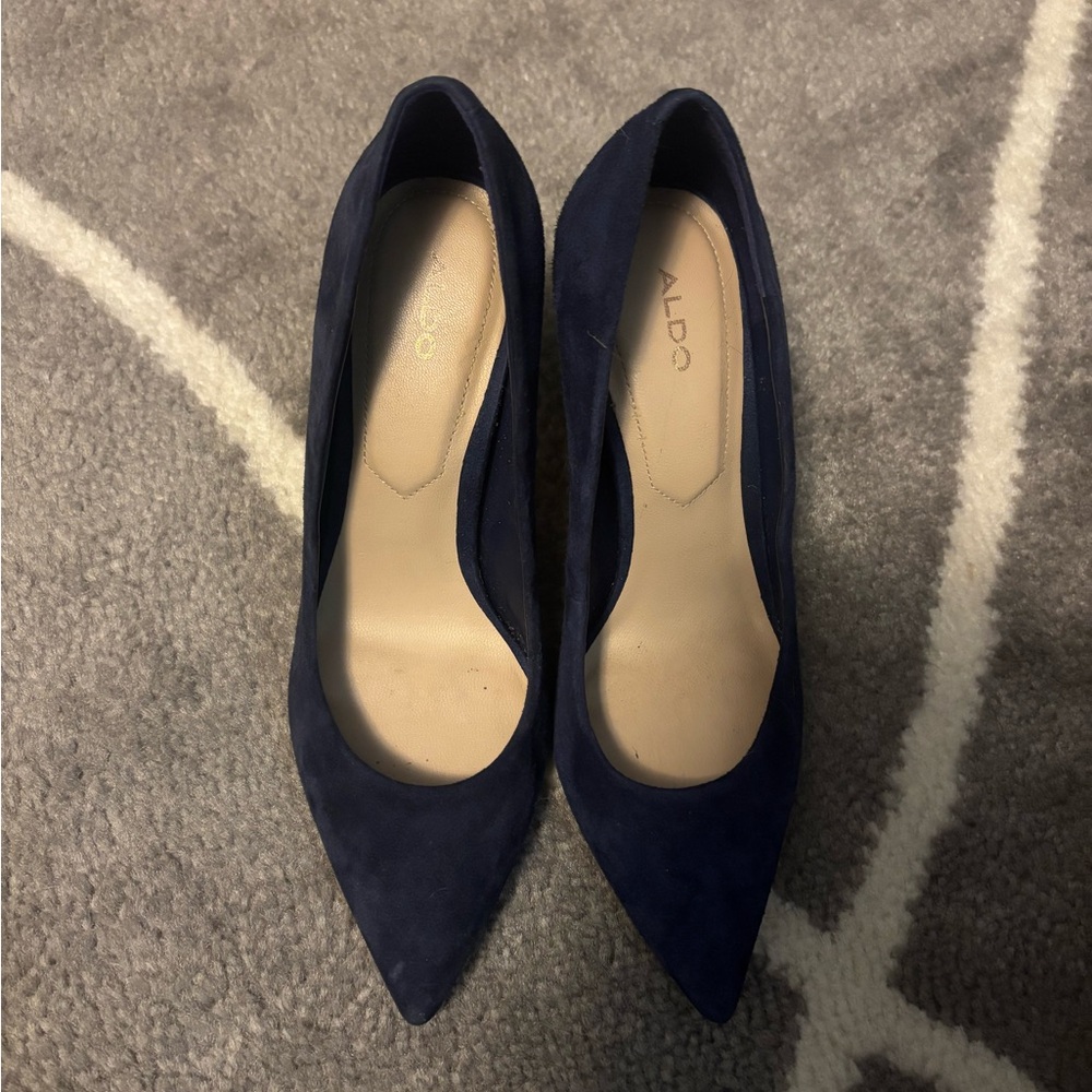 ALDO Navy Suede Pumps